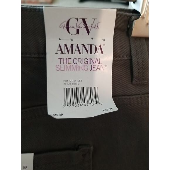 Gloria Vanderbilt Amanda Slimming Jeans Women sz 24W Short Gray‎ Stretch Pants - Picture 4 of 14